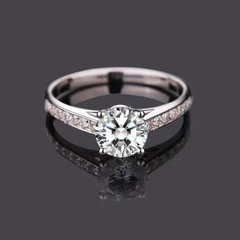 

9K White Gold Ring Classic 4 claws Moissanite jewelry round brilliant cut Lab Diamond Engagement Anniversary Ring