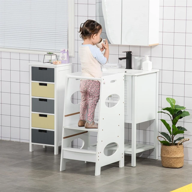 HOMCOM Mesa y Silla Infantil de Madera con Tablero Extraíble Mesa