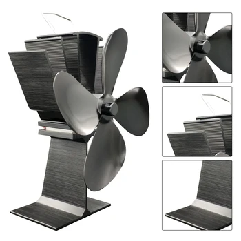 

4 Blades Heat Powered Stove Fireplace Fan Ultra Quiet Fireplace Wood Log Burning Eco Fan for Efficient Heat Distribution Stove