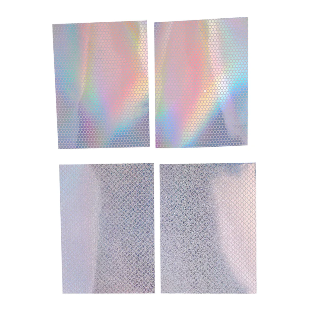 4Pcs Fishing Lure Tape Fish Outer Scale Holographic DIY Decorative Tape Reflective Prism Tapes for DIY Tackle Craft