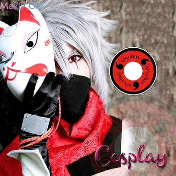 

1Pair/2Pcs Naruto Three Jade Sharingan Cosplay Red Eyes Colored Beautiful Pupil Contact Lens For Halloween Cartoon Character