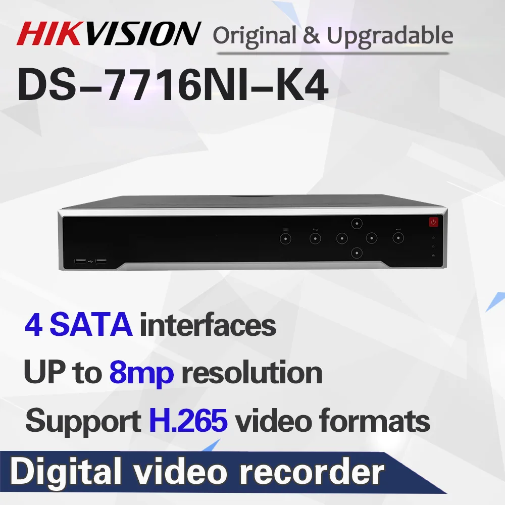 Бесплатная доставка Hikvision DS-7716NI-K4 Международная английская версия 16CH NVR 4K 4 SATA, H.265 поддержка NVR до 8MP ip-камеры