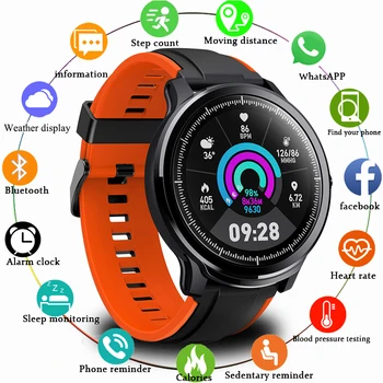

LIGE Smart Watch Weather Display Full Touch color screen Smartwatch Call Reject Heart Rate Blood Pressure Monitor Sport Watch