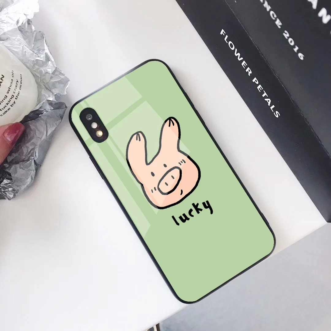 Чехол с милыми мультяшными фруктами для iPhone 11 11 Pro Max i8 i8 Plus i7 i7 Plus, чехол из закаленного стекла для iPhone 6 6s - Цвет: N
