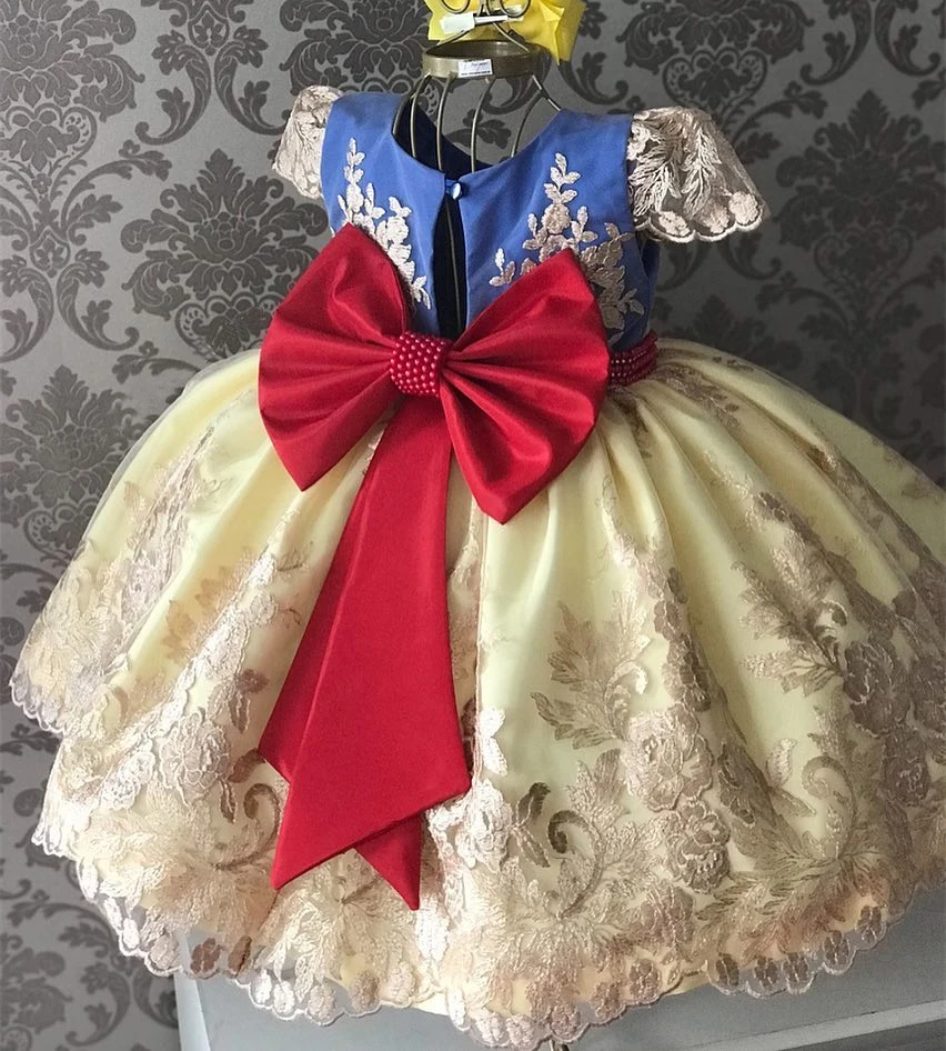Girls Dress Princess Costume Flower Princess Party Dresses Children's Clothing Kids Dresses for Girls Wedding Elegant Gown for 4 6 8 9 10 Yrs Chritmas Dress