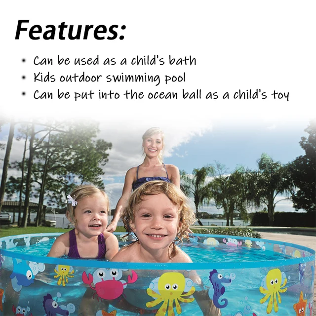 Children Swimming Pool Bathing Tub Summer Outdoor Lawn Garden Round Swimming Pool Water Game For Children Ocean Ball Pool Toys 3
