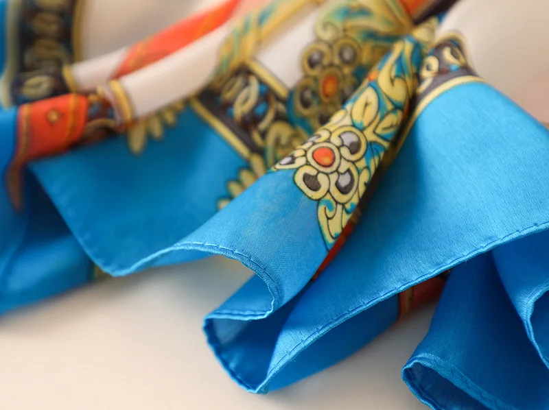 Классический женский шелковый шарф с цепочкой, женские шарфы, Дамская мода, Пляжная шифоновая шаль с принтом, Солнцезащитная бандана, шарф-шарф
