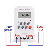 SINOTIMER 30A 220V AC 12V Volt DC Din Rail Digital TIMER SWITCH Electronic 7 Days Schedule Programmable Time Relay Clock Control 1