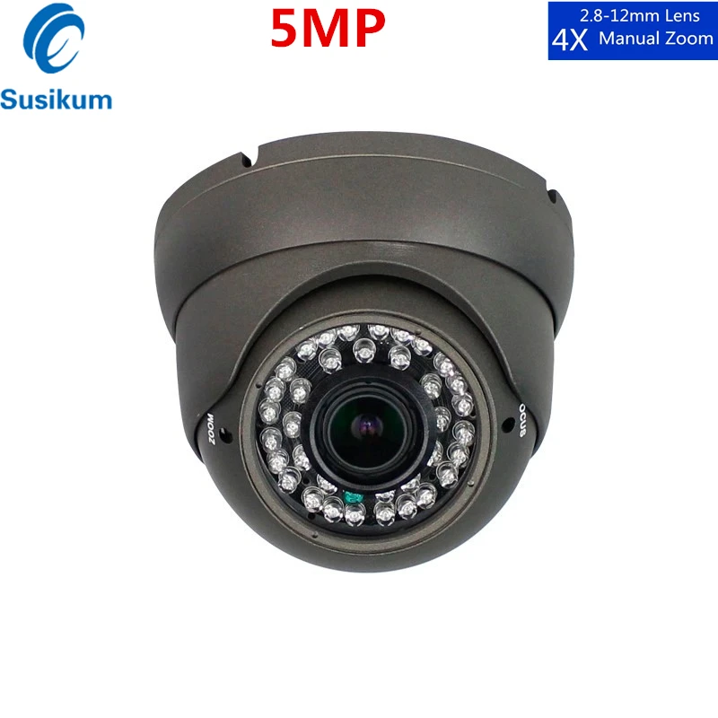 

5Megapixel H.265 Security Home IP Camera Dome 2.8-12mm Lens Manual Zoom Vandalproof 5MP Video Surveillance Camera POE