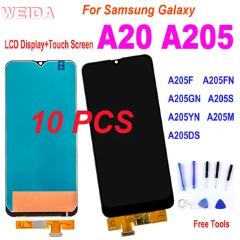 

10 PCS 100% Tested 6.4" LCD for Samsung A20 A205 SM-A205F A205FN LCD Display Touch Screen Digitizer Assembly for A20 LCD A205S