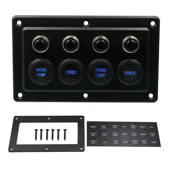 

12V/24V Car LED Touch Screen Panel Waterproof Touch Control Panel Box With 4 Position Switch For RV Cars Ships