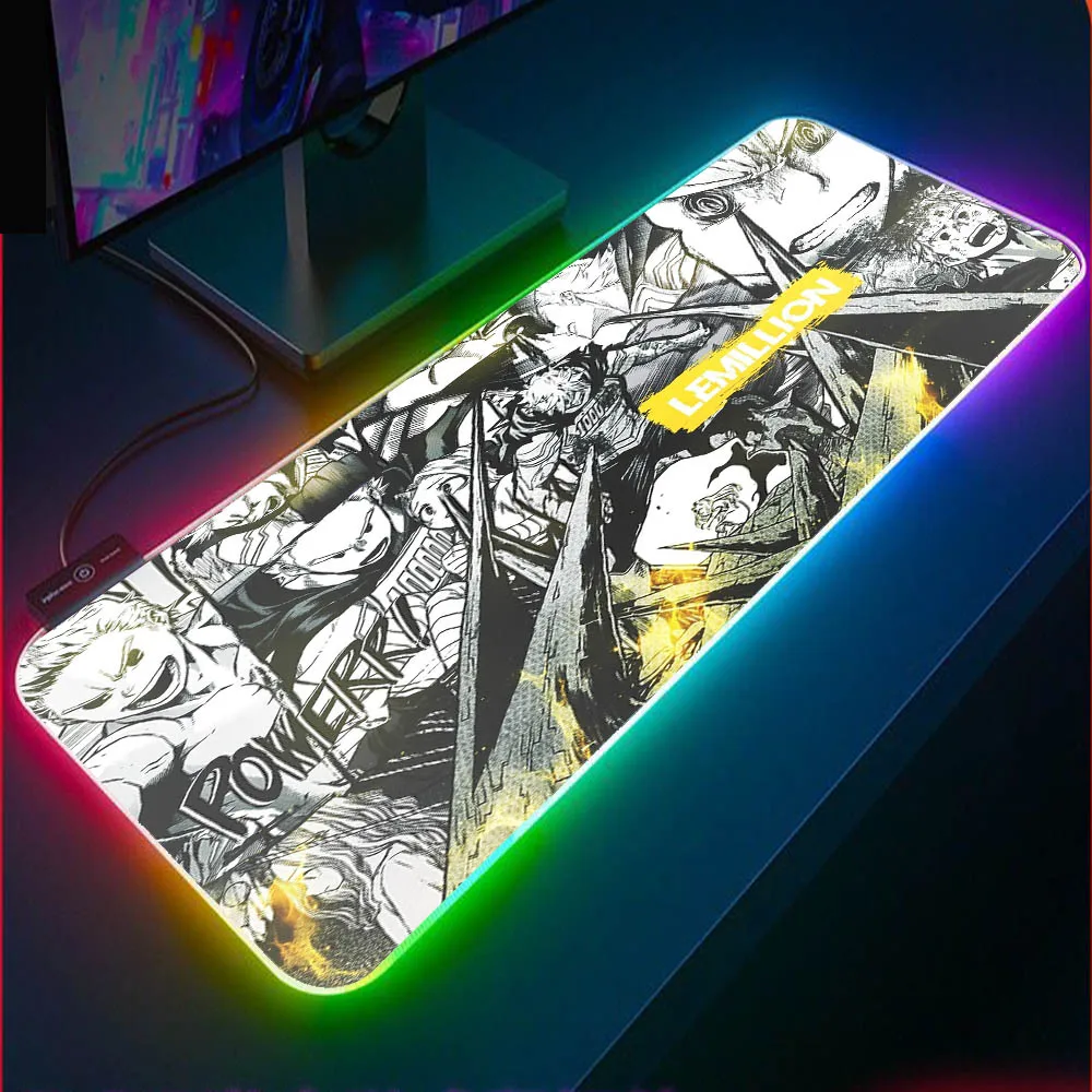 

XGZ Anime My Hero Academy Mouse Pad Large Gaming Expansion MousePad RGB Computer Pad LED 90x40/80x30cm Best Gaming Keyboard Pad