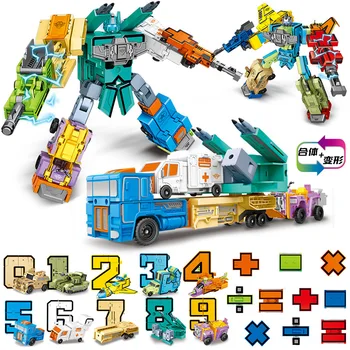 

10PCS Transformation Number Robot Toy Building Blocks Deformation Pocket Morphers Educational Action Figure Toy for Children