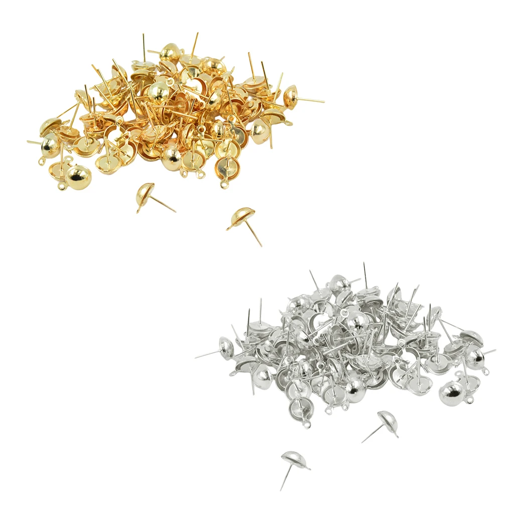 200x DIY Earring Making Findings Ear Stud Earrings Blanks Base Settings Crafts Supply Unique Yourself 15 x 9 mm