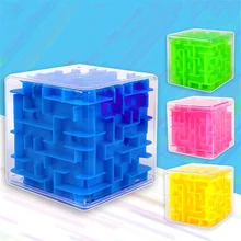 

3D Maze Magic Cube Transparent Six-sided Puzzle Speed Cube Rolling Ball Game Cubos Maze Puzzle Toys Piggy Bank For Children