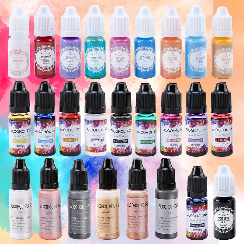 Epoxy UV Resin Pigment Liquid 15/20 Colors 10ml Colorant DIY Color Dye Art  Kit