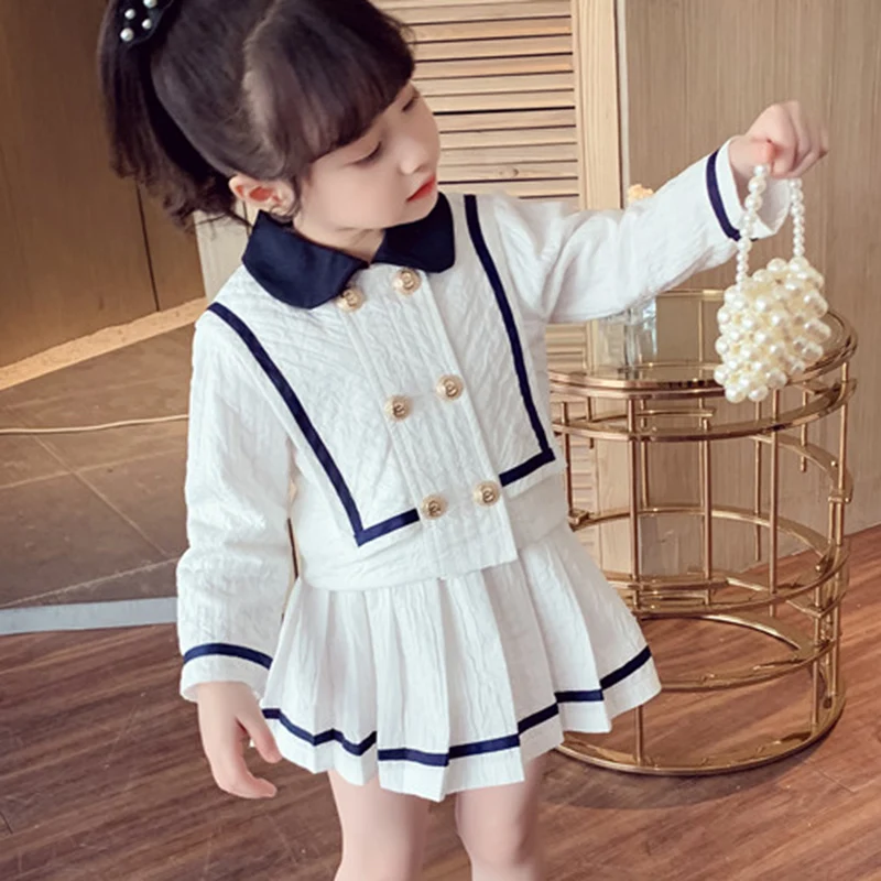 baby pajamas for a girl 2021 Spring Suit New Clothing Sets Top+Skirt 2Pcs Sets For Girls College Style Kids Clothes Girls School Style Girl Clothes baby suit boy