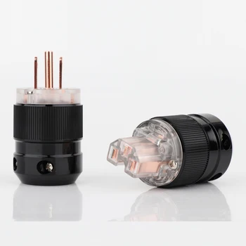 

one pair Pure Red-Copper IEC Connector US Plug power plug for DIY power cable