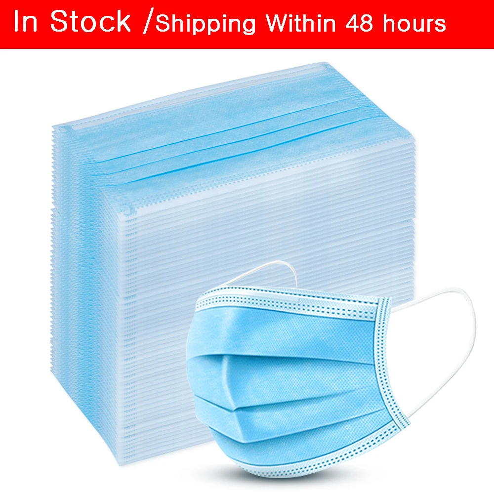 

100Pcs Protective Mask Earloops Masks Anti Influenza Disposable 3 Layer Soft Face Mouth Masks Anti-Dust Soft Breathable Mask