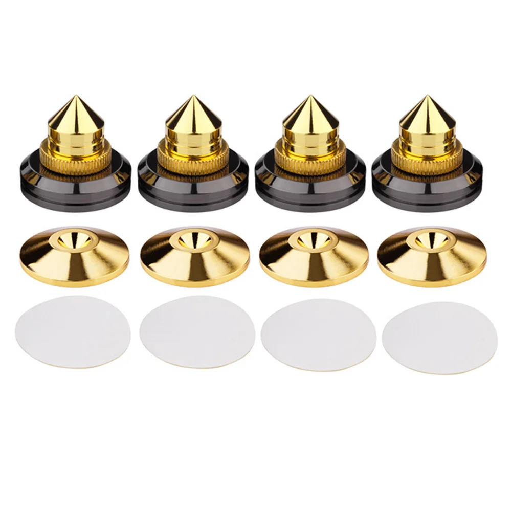 

4 Sets Accessories Speaker Spike Subwoofer CD Wear Resistant Base Pad Durable Isolation Cone Anti Oxidation Shockproof Adhesive
