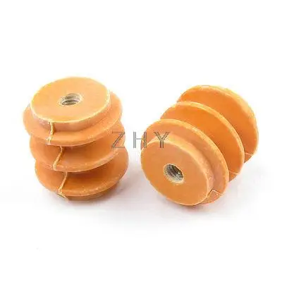 

660V 5mm Thread 28mm Height Orange Busbar Enhanced Insulator Supporter 2pcs