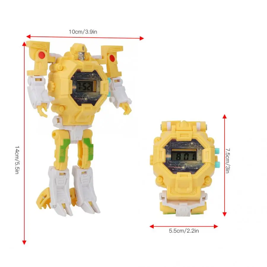 Новые креативные Трансформационные наручные часы игрушка для мальчиков Детский спортивный деформационный детский Робот Электронные игрушечные часы