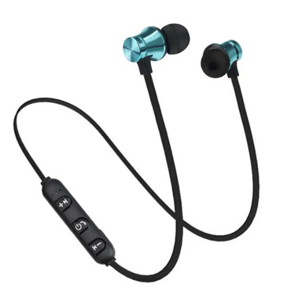 Синий Магнитная Bluetooth гарнитура стерео спортивные водонепроницаемые наушники беспроводные наушники-вкладыши для iphoen samsung huawei xiaomi - Цвет: Синий