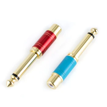 

2PCS Gold Plating RCA Female To 6.35mm Male Mono Plug to RCA Adapter Jack Audio Connector