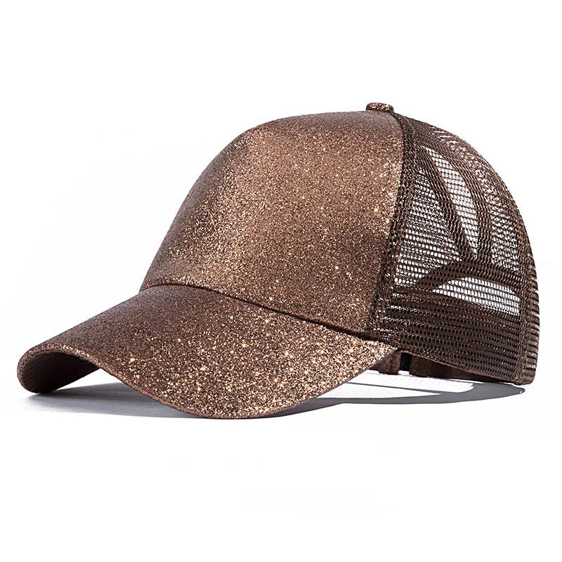 URDIAMOND, бейсболка с конским хвостом, женская, грязная булочка, Snapback, летние сетчатые шапки, Повседневная Спортивная Кепка с блестками, Прямая поставка, Кепка