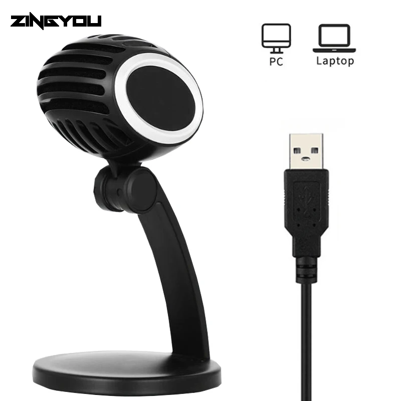 ZINGYOU микрофон Usb для компьютера потоковая Запись голоса Youtube Skype подкастер