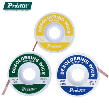 

Proskit Desoldering Wick Welding Solder Remover Wick Wire Desoldering Braid Repair Tool 1.5mm/2.0mm/2.5mm*1.5m Welding Tool
