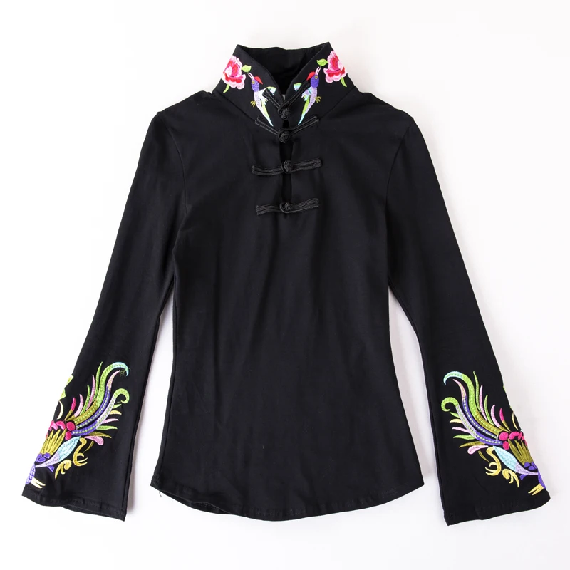 Ceny Top cheongsam tradycyjne chińskie ubrania dla kobiet z długim rękawem Plus rozmiar 5XL koszula bawełniana ubrania vintage koszulka bluzka koszula