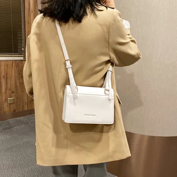 

New Fashion Small Square Bag Ladies Shopping All-match Shoulder Bag Pu Solid Color Ladies Commuter Mobile Phone Bag Diagonal Bag