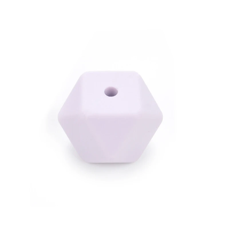 LOFCA 50 шт. 14 мм Мини шестигранные силиконовые бусины детский прорезыватель BPA бесплатно DIY ожерелье пустышка цепи Детские Прорезыватели уход за младенцем - Цвет: lavender fog