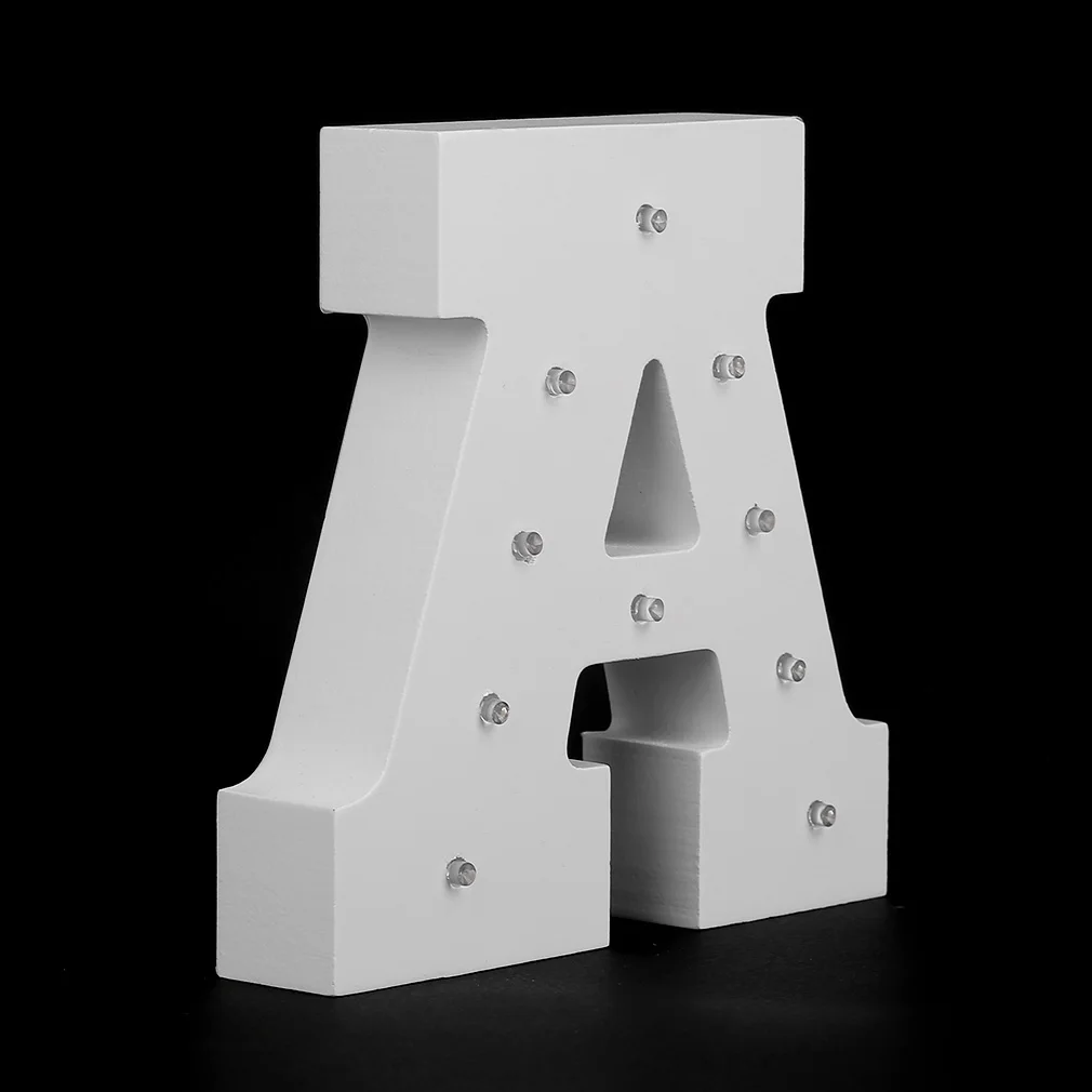 

Wooden 26 Letters Alphabet LED Night Light Festival Lights Party Bedroom Lamp Wall Hanging Photography Ornaments (A to X) Gift