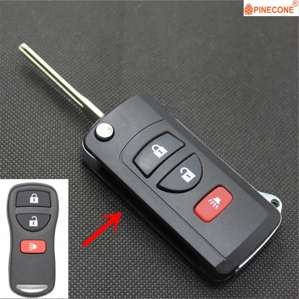 PINECONE для NISSAN FRONTIER PATHFINDER TITAN VERSA MAXIMA MURANO PALADIN QASHQAI Key 3 кнопочный модифицированный