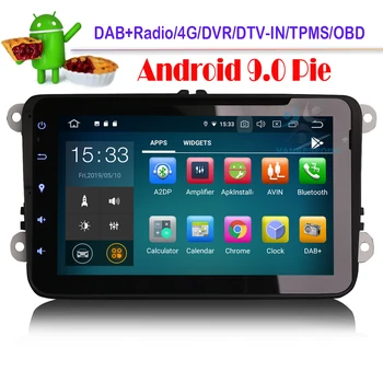 

8"Android 9.0 Car GPS Navigation Sat Nav DAB+ For VW PASSAT GOLF JETTA CADDY TOURAN SEAT SKODA WiFi 4G RDS BT DVT-IN DVR