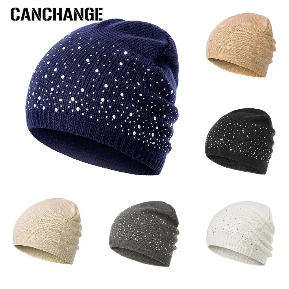 CANCHANGE 2020 новые зимние шапки женские хлопковые облегающие однотонные теплые