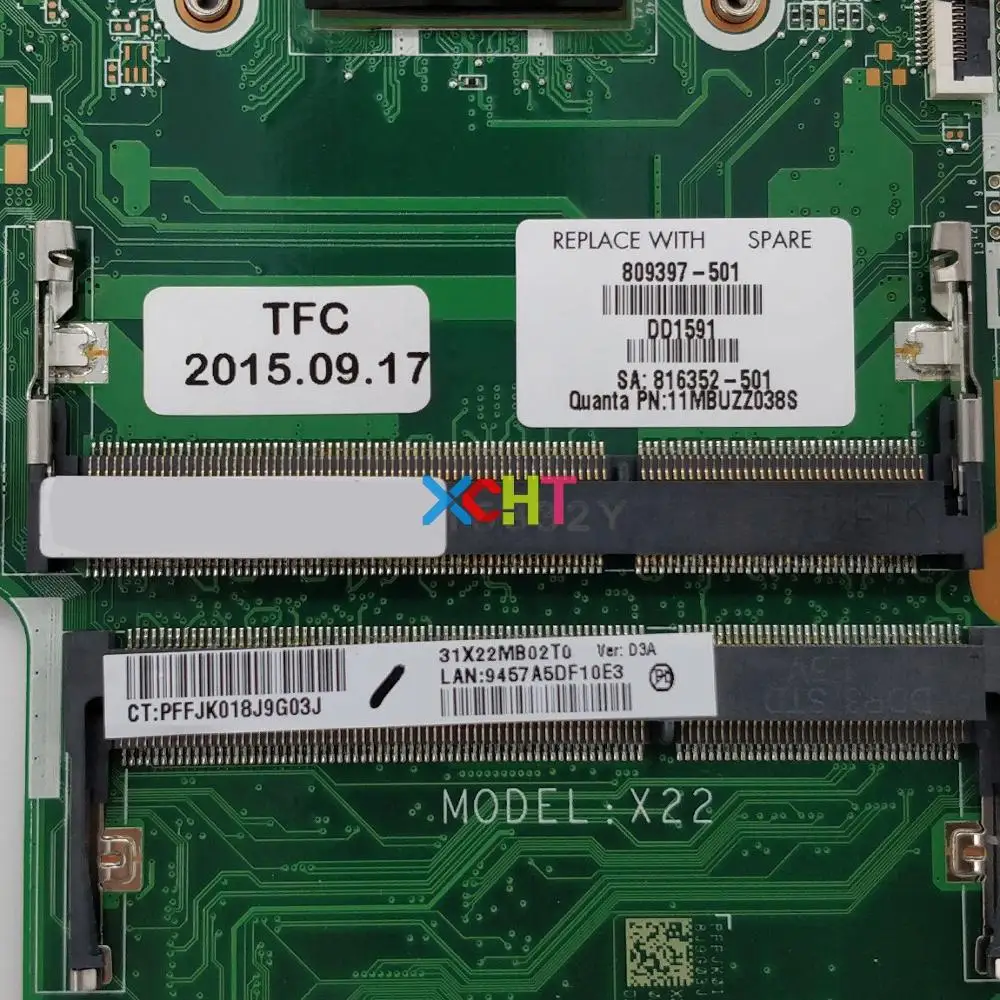 809397 601 501 001 w A4 6210 CPU DA0X22MB6D0 для HP Pavilion Notebook 17 G серия PC материнская плата
