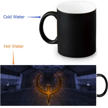 

Quake Coffee mugs Tea Milk Hot Cold Heat Sensitive Color changing 350ml Ceramic Mug cup
