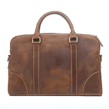 Мужской винтажный портфель из натуральной кожи Crazy Horse, сумка-мессенджер на плечо, сумка для ноутбука, чехол, сумка для офиса