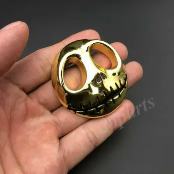 

3D Gold Jack Skellington Skull Pumpkin Face Car Emblem Badge Motorcycle Sticker
