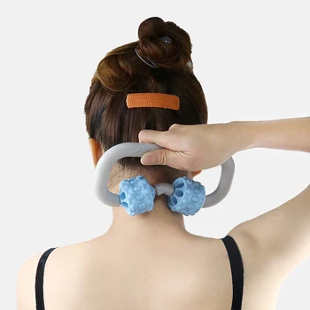

Body Building Yoga Massager Double-wheeled Massage Hand-held Roller Manual Acupuncture Point Muscle Relaxation Gear Hot In Sale