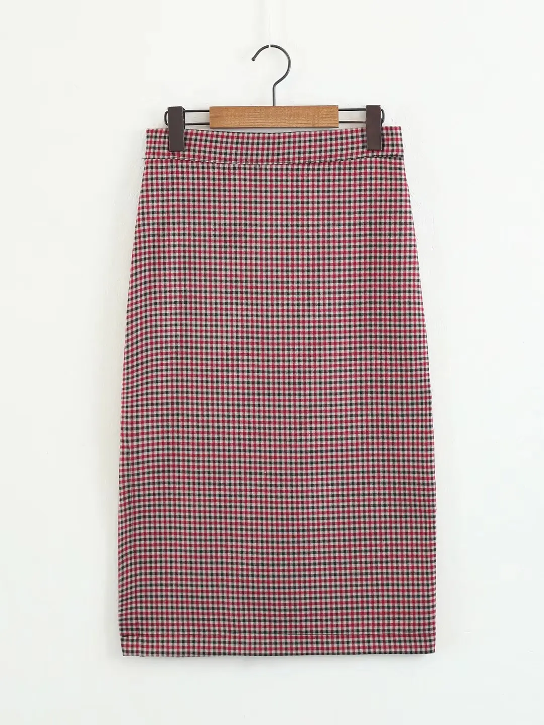 

2018 Western Style Early Spring WOMEN'S Dress New Style Plaid Midi Straight Skirt