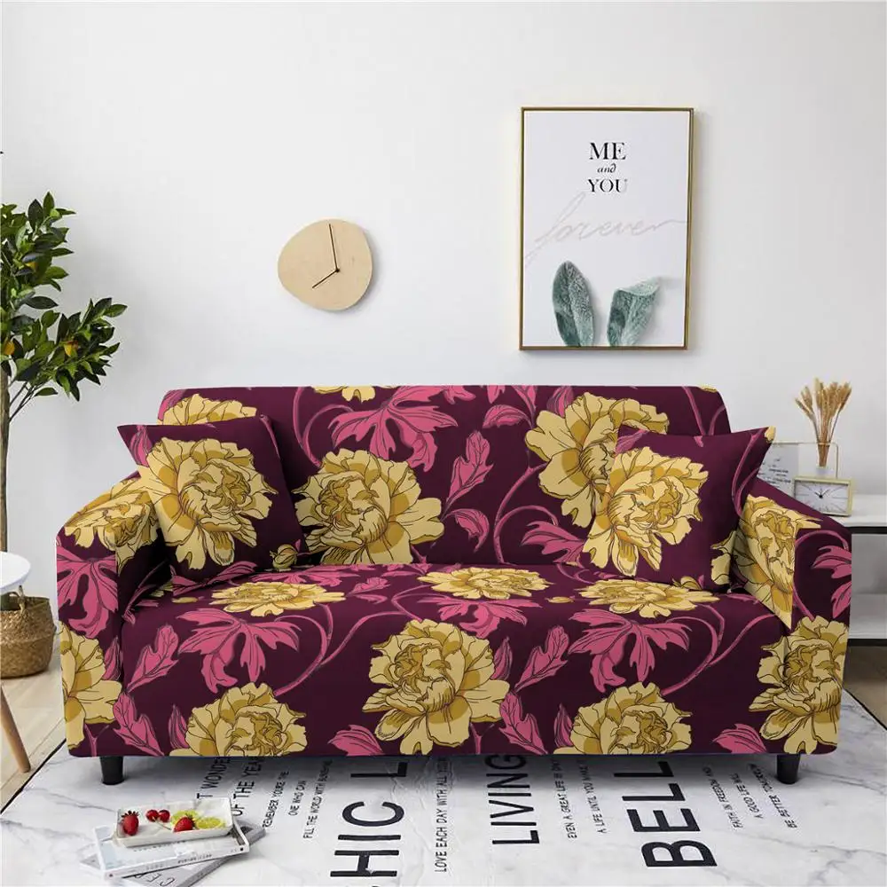 ZEIMON цветы секционные эластичные чехлы для диванов Цветочные полиэфирные/Хлопковые диванные подушки диванные полотенца для домашнего декора - Цвет: SF006-2