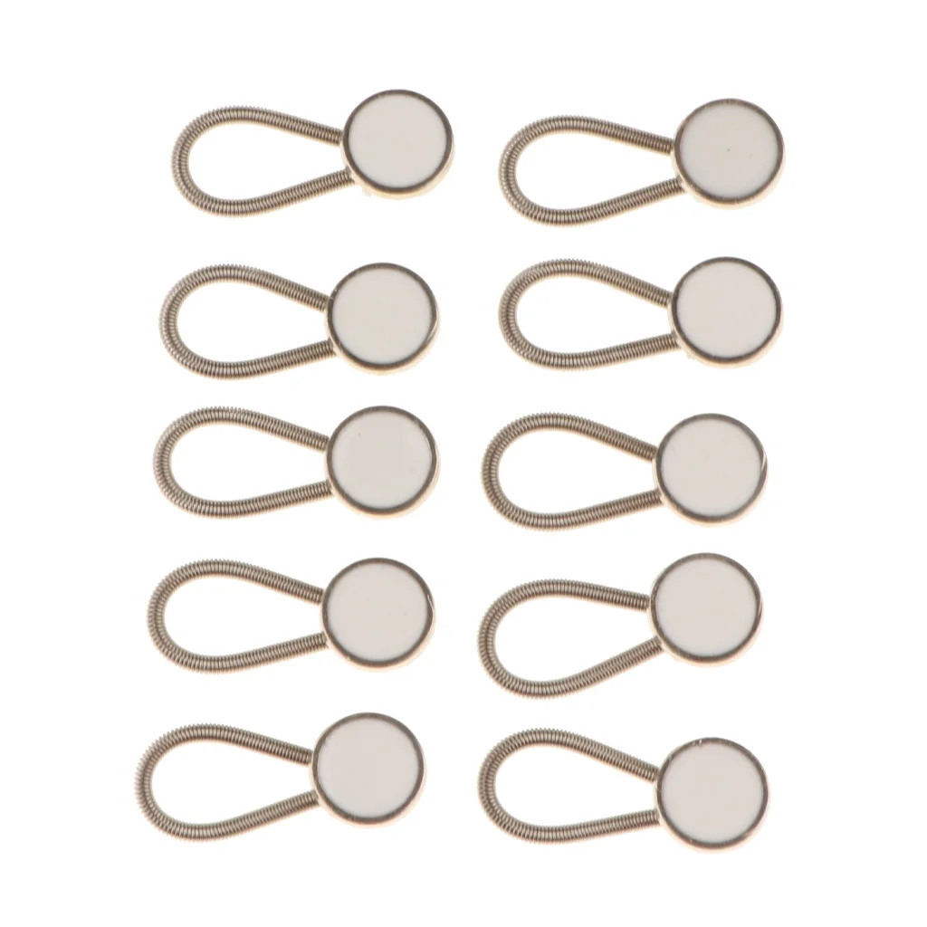 10 Pieces Metal Collar Button Extender Extension Spring Elastic For Shirt Dress Tuxedo Coat Pants Shirt