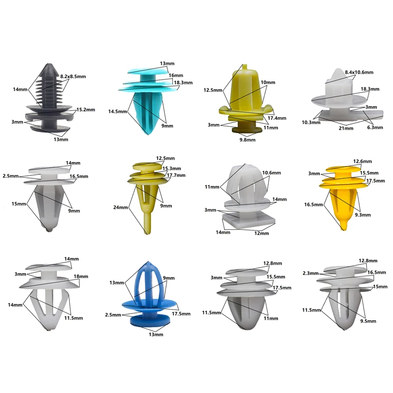 

Universal Mixed Car Plastic Fasteners Clips For All Auto Door Panel Roof Cover Bumper Fender Rivet