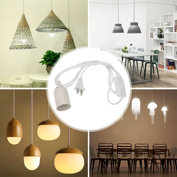 

E27 Lamp Bases Pendant Lights Power Cord Cable US Plug Hanging Lamp Adapter With Switch Wire For Pendant E27 Socket Hold