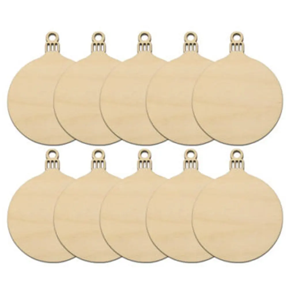 

10pcs/Set Bell Wood Embellishments Christmas Rustic Tree Hanging Ornament Home Party Decor Blank Gift Tags Crafts