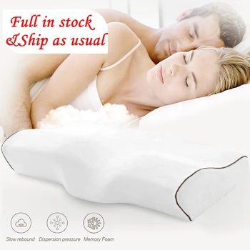 

Memory Foam Pillow Orthopedic Sleeping Beding Pillows Butterfly Shaped Ergonomic Cervical Pillow Comfortable Neck Protection
